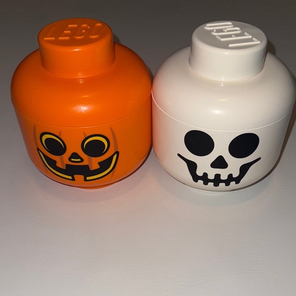 Lego Other - LEGO Pumpkin and Skull Storage Containers